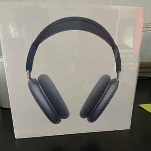 Headphones, apple, blue